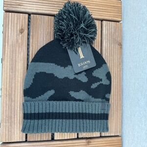 IGLOOS Ladies Camouflage Beanie Hat with Pom Pom Charcoal Gray Black